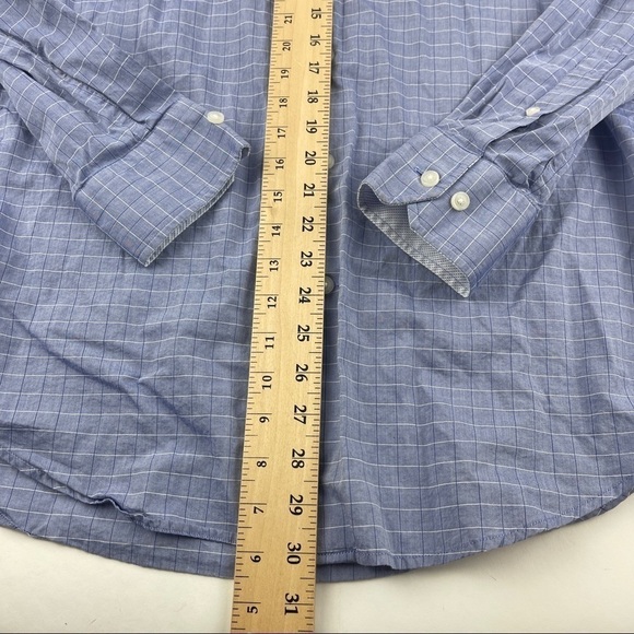 Joseph Aboud Button Up Shirt Mens Large Blue Plaid Long Sleeve - Picture 5 of 8